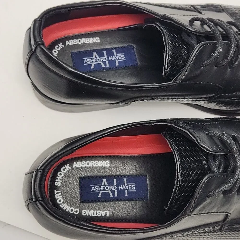 Ashford Hayes Dress Shoe Express Black Oxford Size 9 Men Derby Man-Made Upper